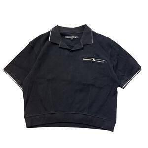 Kody Phillips Size L Waffle Knit Polo- Black SAMPLE (Fits S)